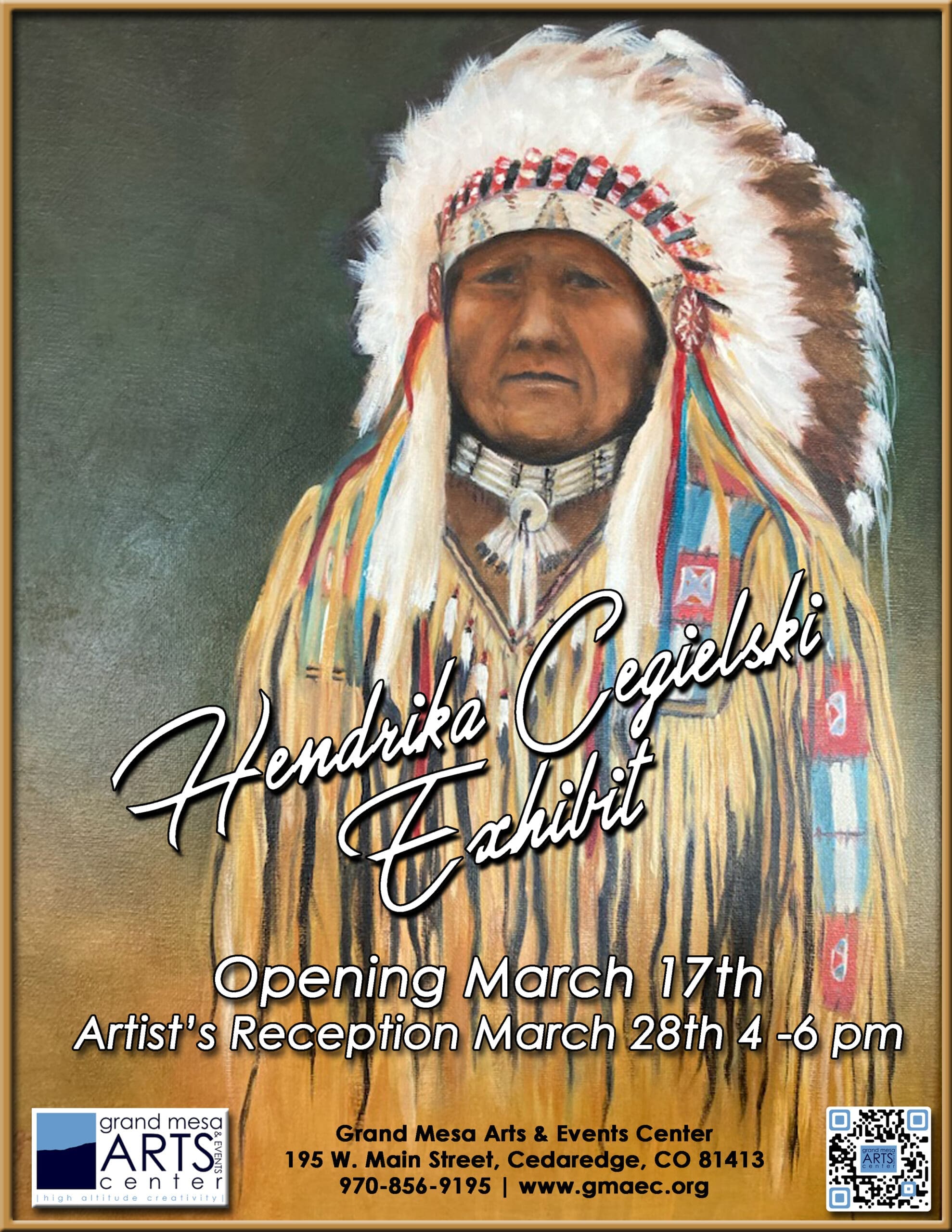 Gallery Flyer Cegielski Painting of a native american man