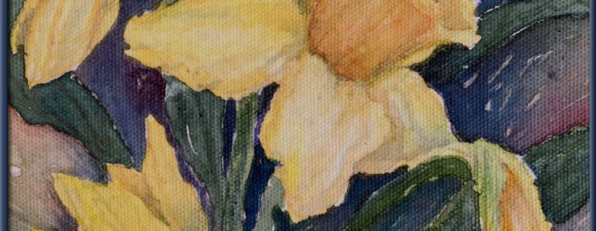 painting of yellow flowers(alt="see text")