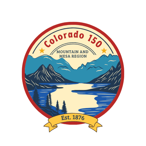 Mountains & Mesa CO 150 Logo 