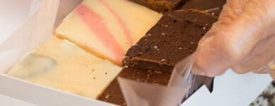 Box of assorted handmade fudge